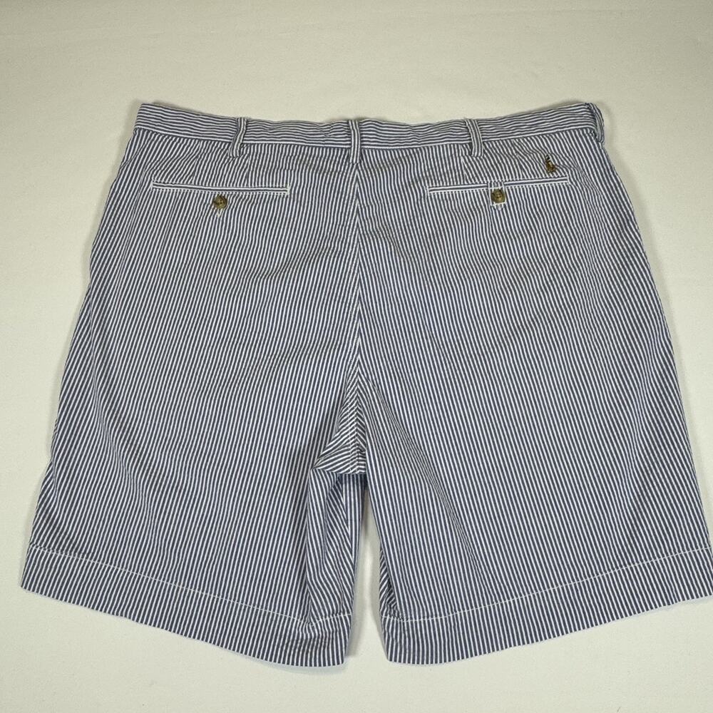Polo Ralph Lauren Mens Blue White Seersucker Striped Preppy Stretch Shorts Sz 40 - Picture 9 of 15